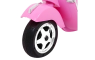 Skuter Vespa elektryczny dla dzieci Różowy + Kółka pomocnicze + Audio + Ekoskóra + EVA + Wolny Start