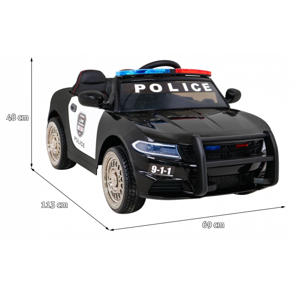 Elektromobilis Super policija, Black-Elektromobiliai vaikams, Mašinos-e-vaikas