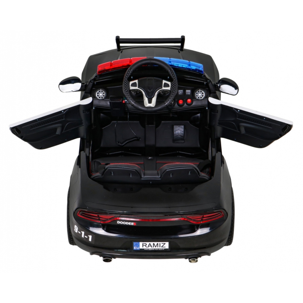 Elektromobilis Super policija, Black-Elektromobiliai vaikams, Mašinos-e-vaikas