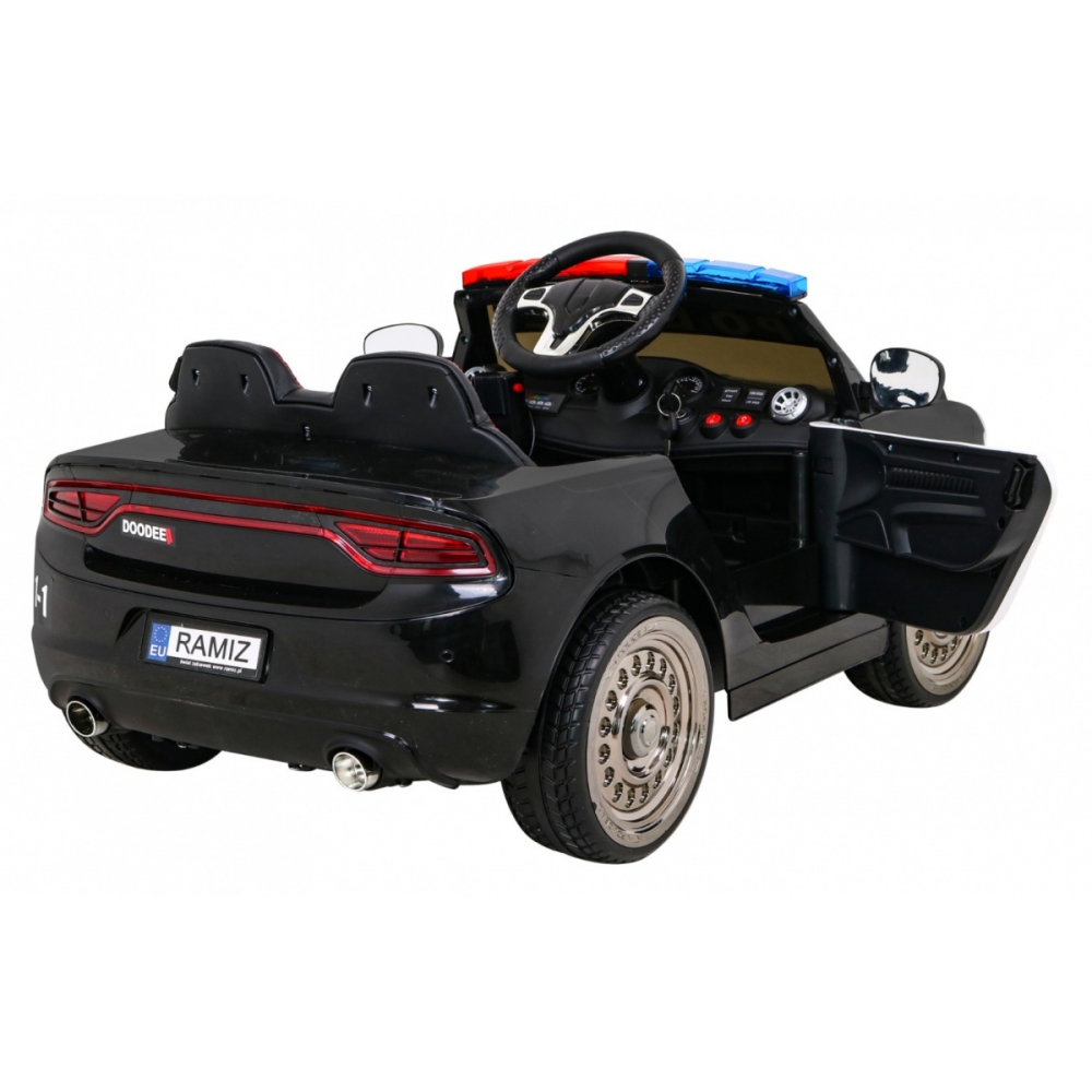 Elektromobilis Super policija, Black-Elektromobiliai vaikams, Mašinos-e-vaikas
