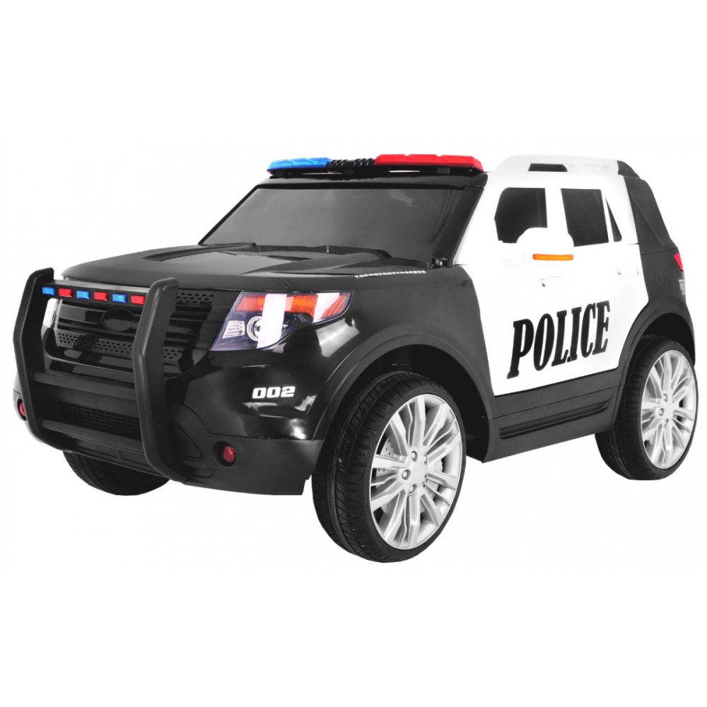 Elektromobilis Policija + Sirenos + Megafonas, Black-Elektromobiliai vaikams, Visureigiai-e-vaikas