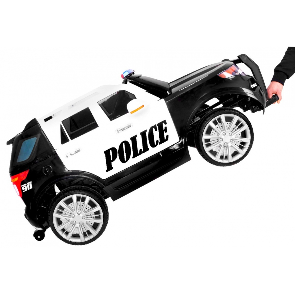 Elektromobilis Policija + Sirenos + Megafonas, Black-Elektromobiliai vaikams, Visureigiai-e-vaikas