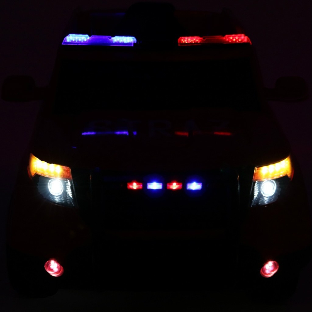 Elektromobilis Policija + Sirenos + Megafonas, Black-Elektromobiliai vaikams, Visureigiai-e-vaikas