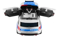 Vaikams skirtas baterijomis maitinamas policijos automobilis-visureigis + sirenos + šviesos + garsiakalbis + nuotolinio valdymo-
