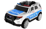 Vaikams skirtas baterijomis maitinamas policijos automobilis-visureigis + sirenos + šviesos + garsiakalbis + nuotolinio valdymo-