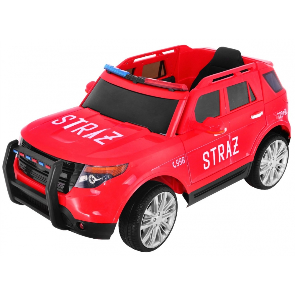 Elektromobilis Fire Brigade + sirenos + megafonas-Elektromobiliai vaikams, Visureigiai-e-vaikas