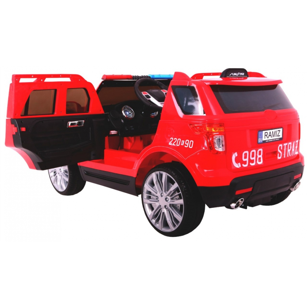 Elektromobilis Fire Brigade + sirenos + megafonas-Elektromobiliai vaikams, Visureigiai-e-vaikas