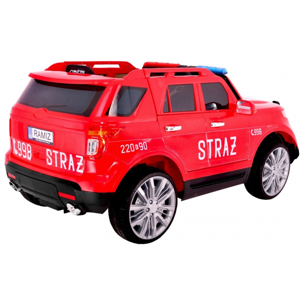 Elektromobilis Fire Brigade + sirenos + megafonas-Elektromobiliai vaikams, Visureigiai-e-vaikas