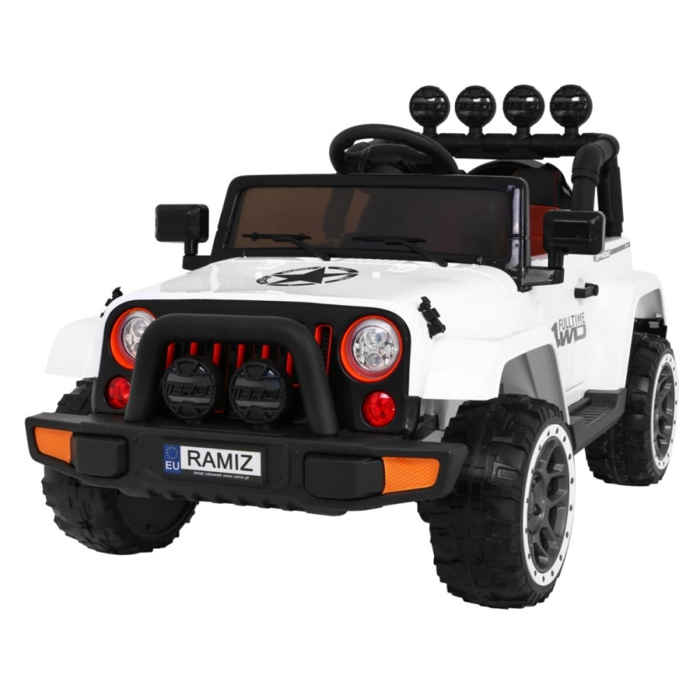 Elektromobilis Full Time 4WD 4x4, White-Elektromobiliai vaikams, Visureigiai-e-vaikas