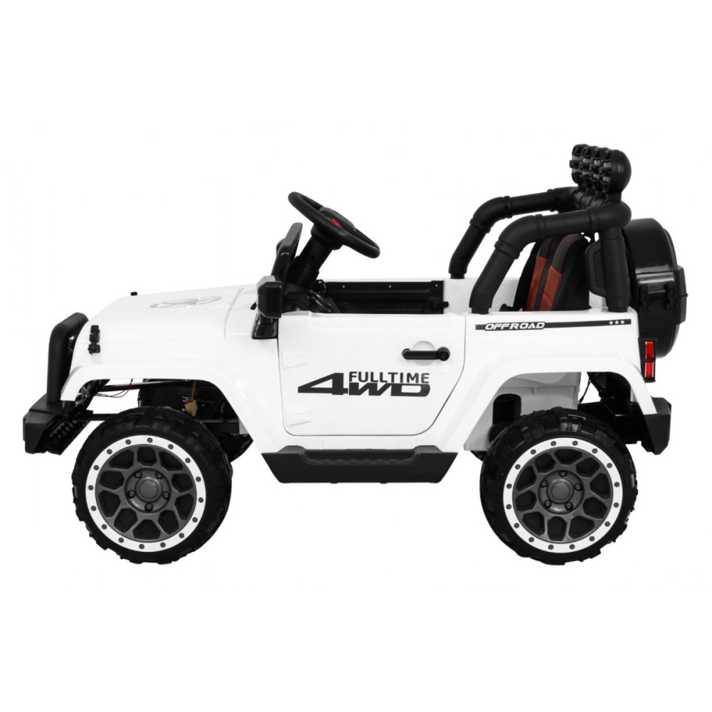 Elektromobilis Full Time 4WD 4x4, White-Elektromobiliai vaikams, Visureigiai-e-vaikas