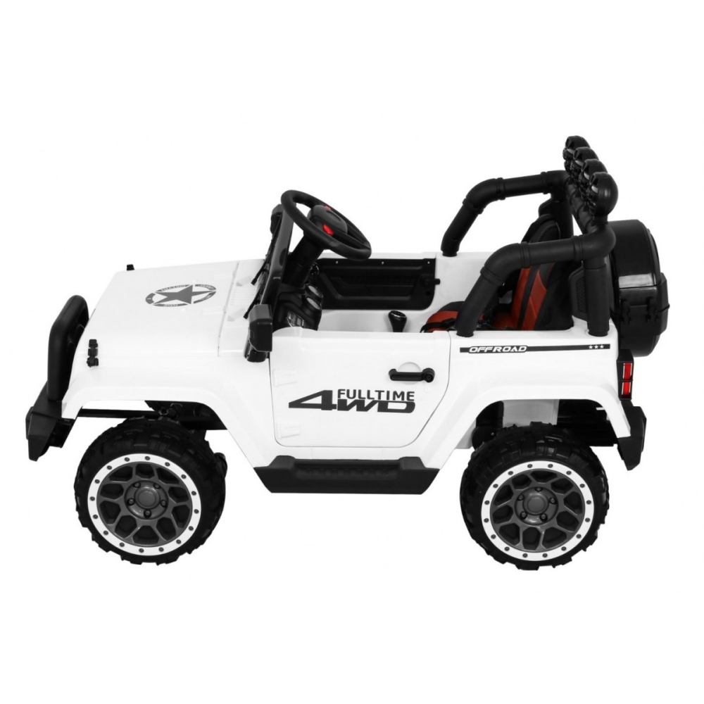 Elektromobilis Full Time 4WD 4x4, White-Elektromobiliai vaikams, Visureigiai-e-vaikas