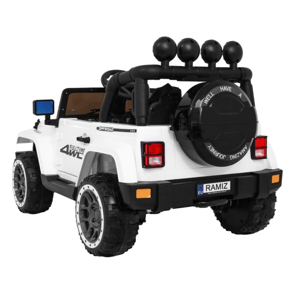 Elektromobilis Full Time 4WD 4x4, White-Elektromobiliai vaikams, Visureigiai-e-vaikas