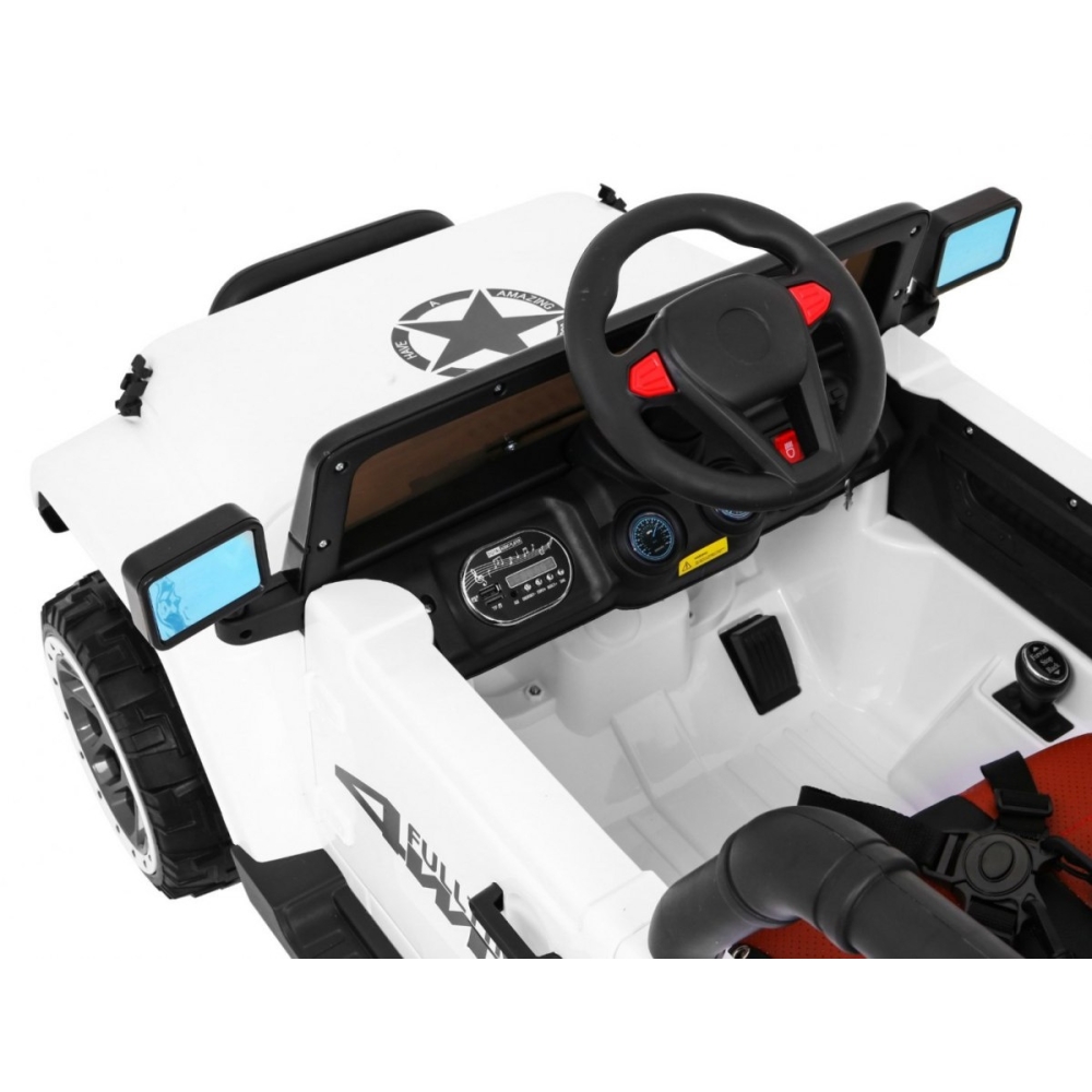 Elektromobilis Full Time 4WD 4x4, White-Elektromobiliai vaikams, Visureigiai-e-vaikas