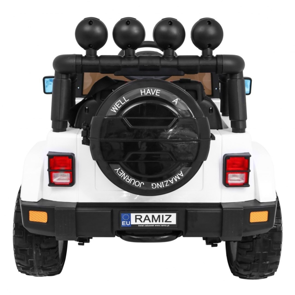Elektromobilis Full Time 4WD 4x4, White-Elektromobiliai vaikams, Visureigiai-e-vaikas
