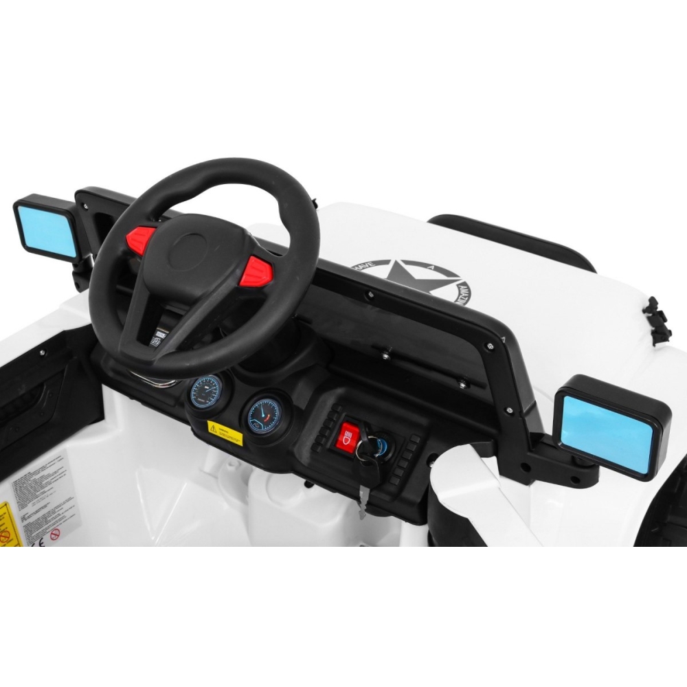 Elektromobilis Full Time 4WD 4x4, White-Elektromobiliai vaikams, Visureigiai-e-vaikas
