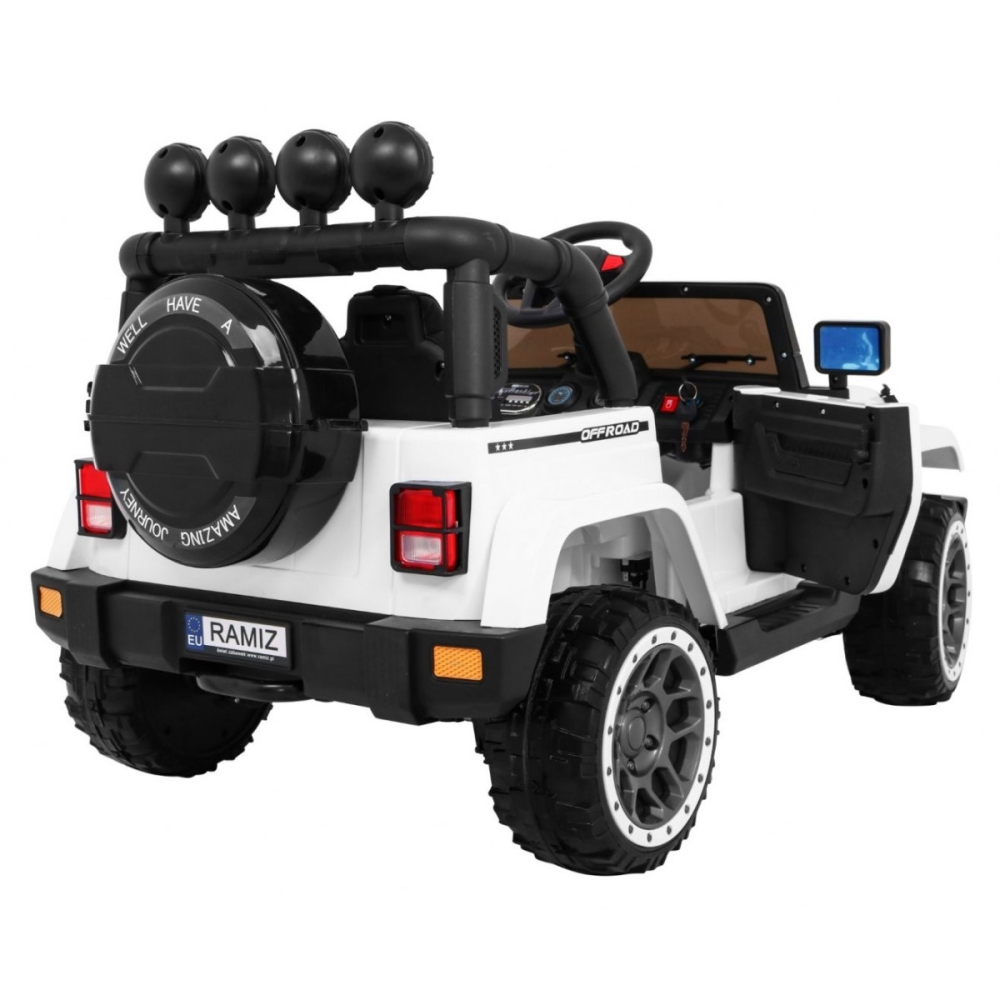 Elektromobilis Full Time 4WD 4x4, White-Elektromobiliai vaikams, Visureigiai-e-vaikas