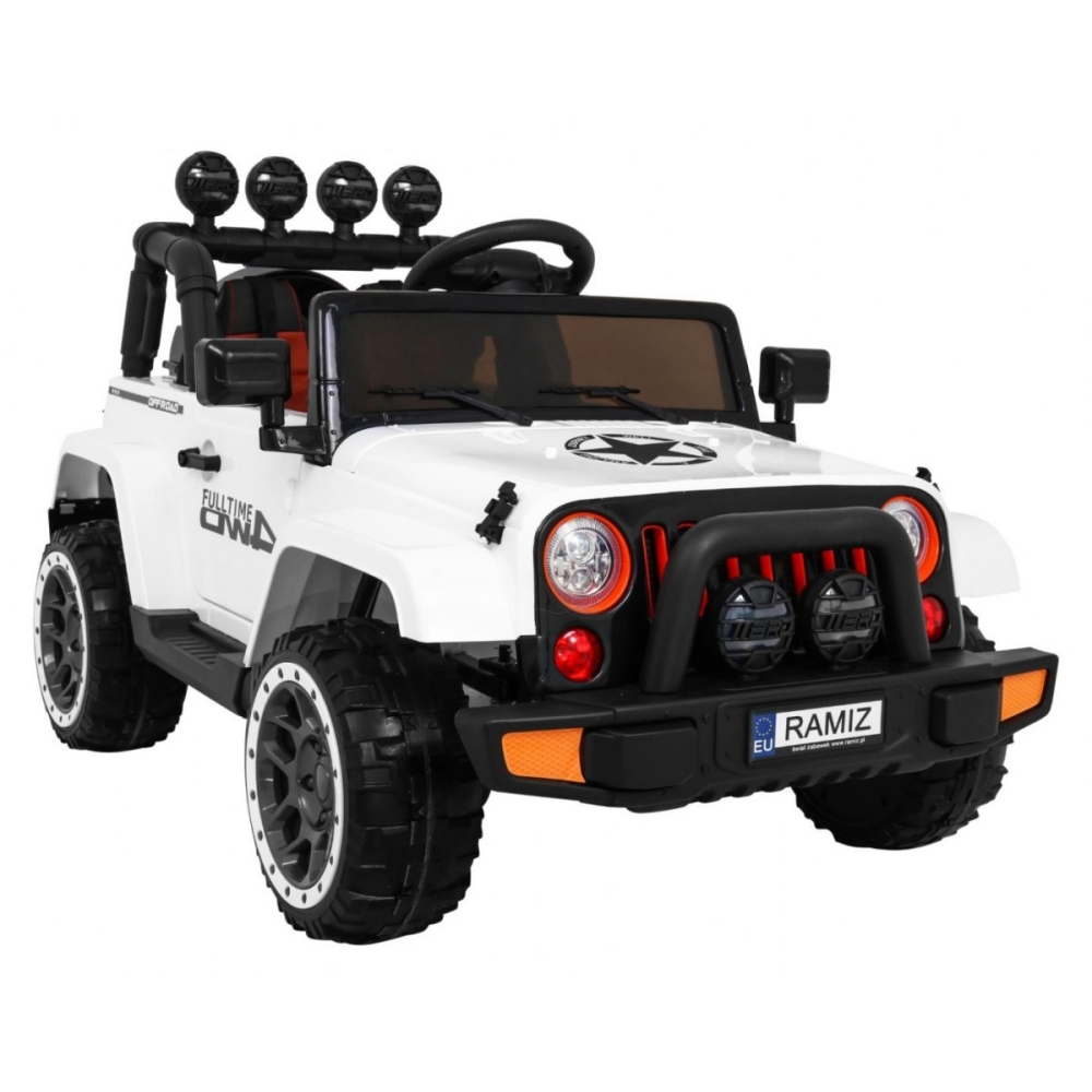 Elektromobilis Full Time 4WD 4x4, White-Elektromobiliai vaikams, Visureigiai-e-vaikas