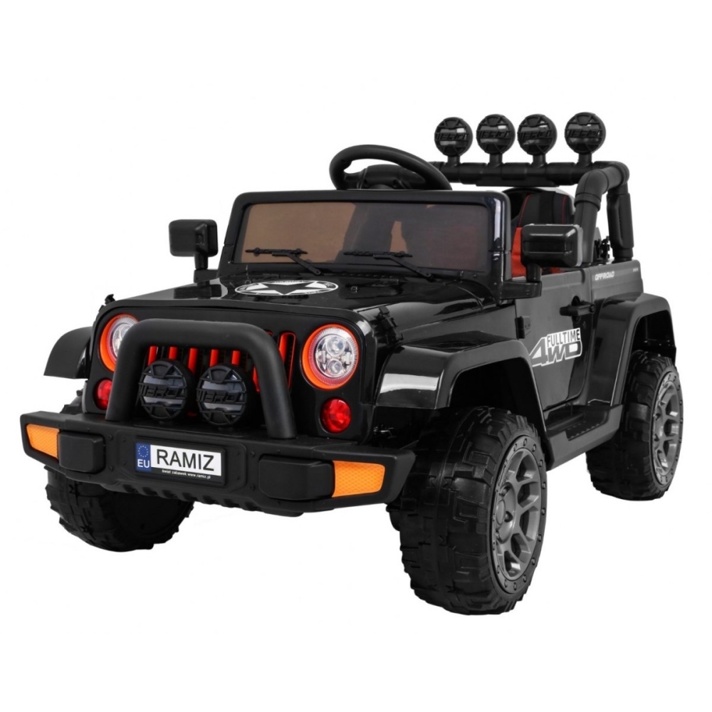 Elektromobilis Full Time 4WD 4x4, Black-Elektromobiliai vaikams, Visureigiai-e-vaikas