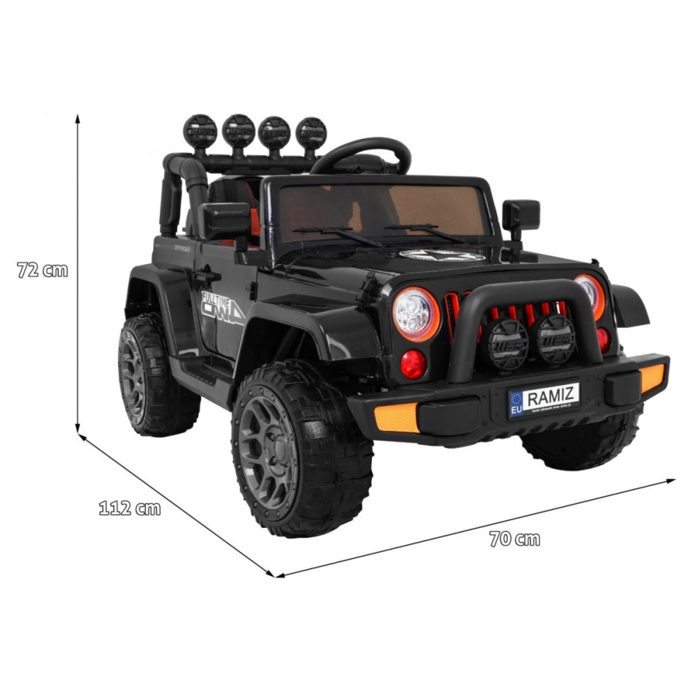 Elektromobilis Full Time 4WD 4x4, Black-Elektromobiliai vaikams, Visureigiai-e-vaikas