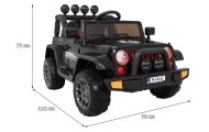 Auto Terenowe Full Time 4WD dla dzieci Czarny + Napęd 4x4 + Pilot + Audio LED + Schowek