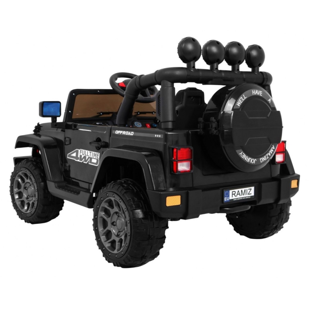 Elektromobilis Full Time 4WD 4x4, Black-Elektromobiliai vaikams, Visureigiai-e-vaikas