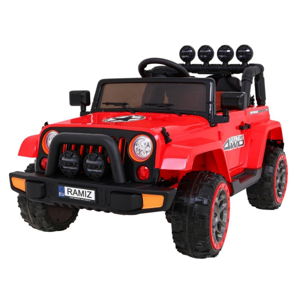 Elektromobilis Full Time 4WD 4x4, Red-Elektromobiliai vaikams, Visureigiai-e-vaikas