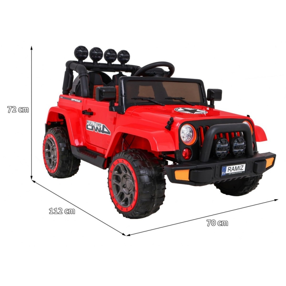 Elektromobilis Full Time 4WD 4x4, Red-Elektromobiliai vaikams, Visureigiai-e-vaikas