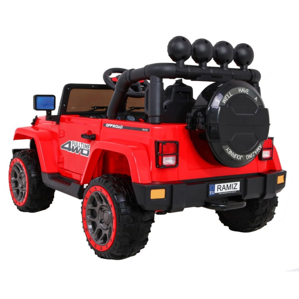 Elektromobilis Full Time 4WD 4x4, Red-Elektromobiliai vaikams, Visureigiai-e-vaikas