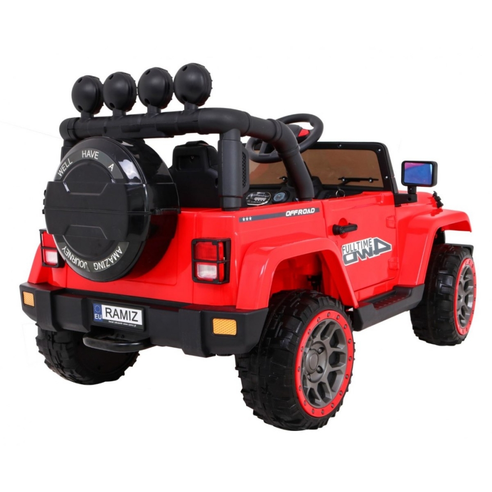 Elektromobilis Full Time 4WD 4x4, Red-Elektromobiliai vaikams, Visureigiai-e-vaikas