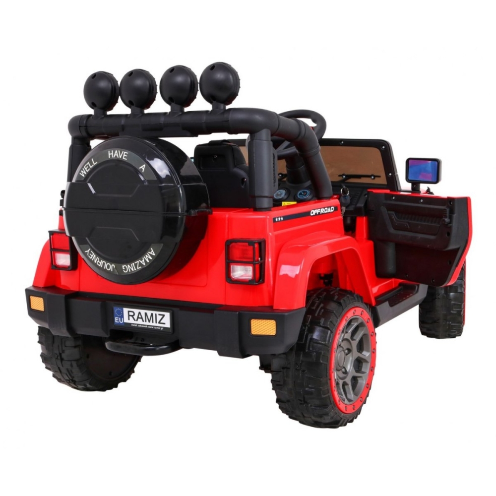 Elektromobilis Full Time 4WD 4x4, Red-Elektromobiliai vaikams, Visureigiai-e-vaikas