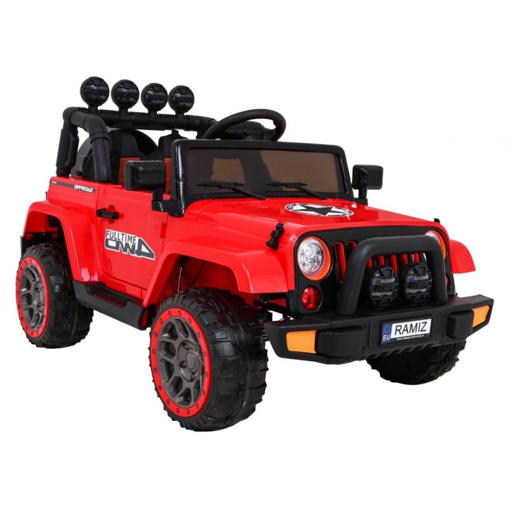 Elektromobilis Full Time 4WD 4x4, Red-Elektromobiliai vaikams, Visureigiai-e-vaikas