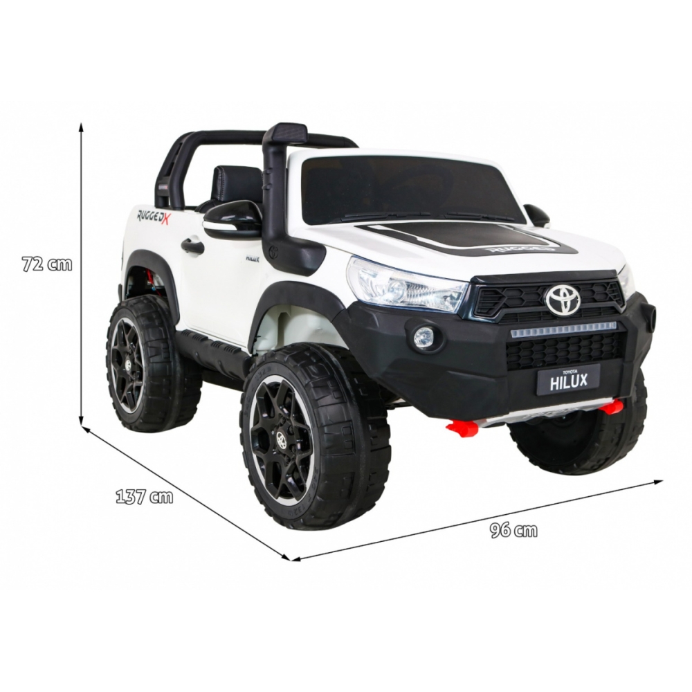 Automobilis „Toyota Hilux“ (baltas)-Elektromobiliai vaikams, Visureigiai-e-vaikas