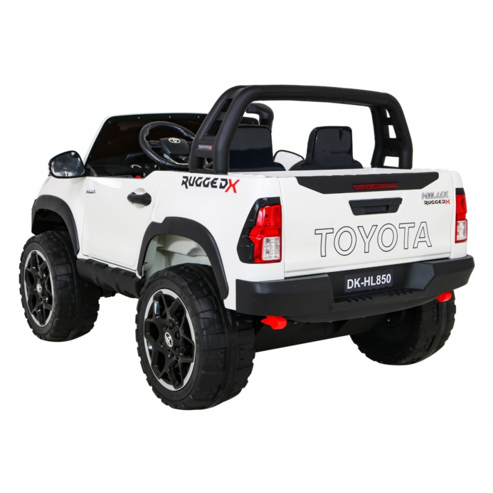 Automobilis „Toyota Hilux“ (baltas)-Elektromobiliai vaikams, Visureigiai-e-vaikas