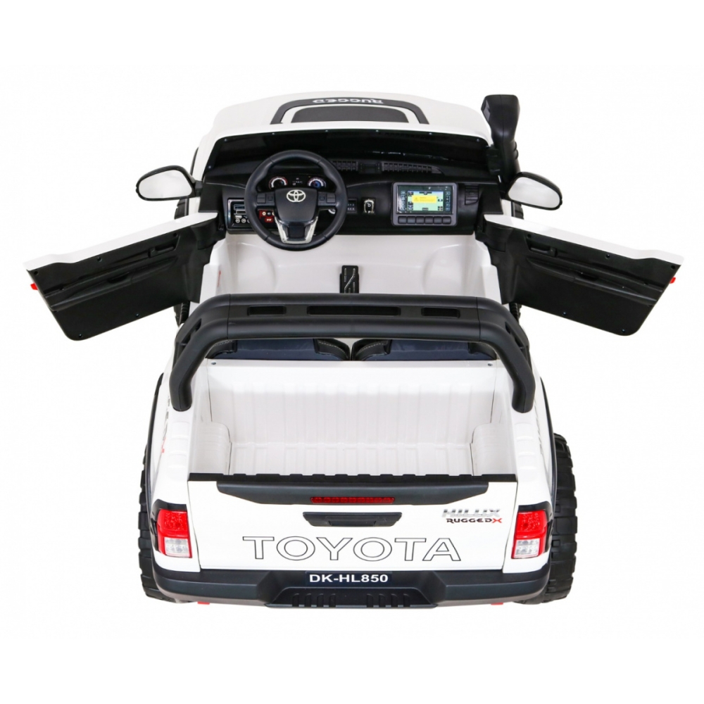 Automobilis „Toyota Hilux“ (baltas)-Elektromobiliai vaikams, Visureigiai-e-vaikas