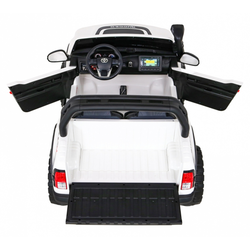Automobilis „Toyota Hilux“ (baltas)-Elektromobiliai vaikams, Visureigiai-e-vaikas