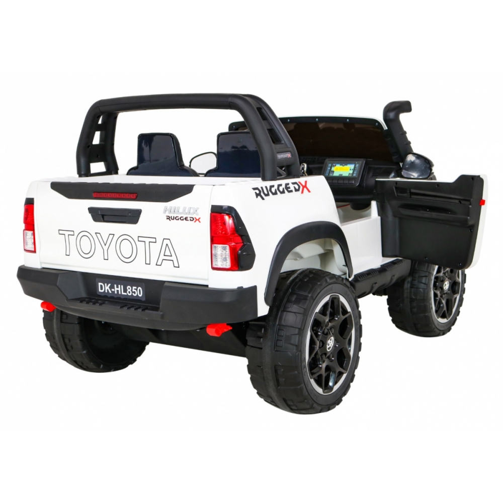 Automobilis „Toyota Hilux“ (baltas)-Elektromobiliai vaikams, Visureigiai-e-vaikas