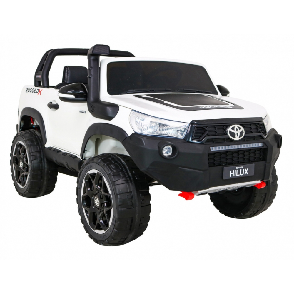 Automobilis „Toyota Hilux“ (baltas)-Elektromobiliai vaikams, Visureigiai-e-vaikas