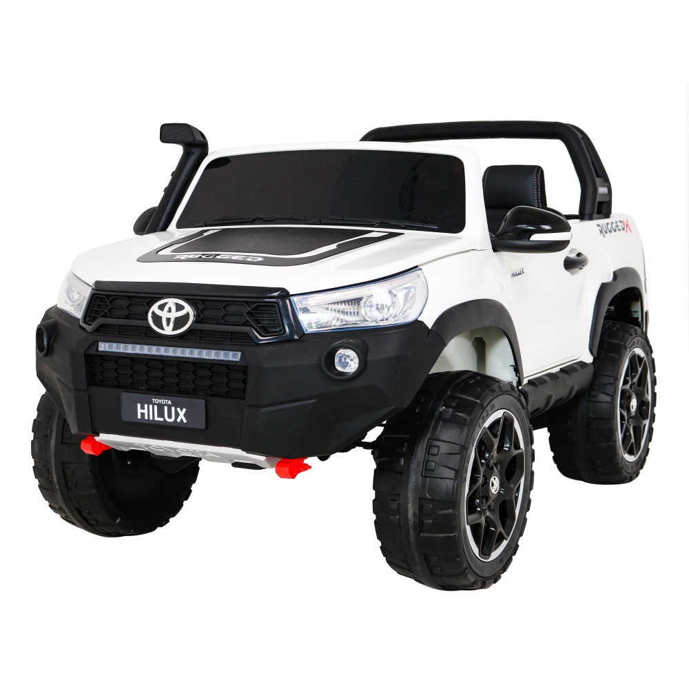 Automobilis „Toyota Hilux“ (baltas)-Elektromobiliai vaikams, Visureigiai-e-vaikas