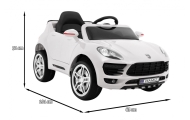 Autko Turbo-S na akumulator dla dzieci Biały + Pilot + Wolny Start + Koła EVA + Radio MP3