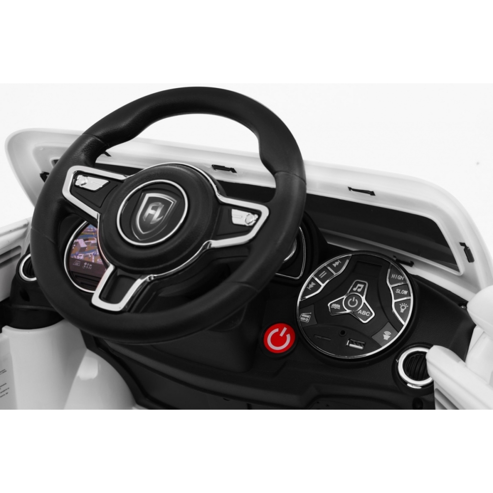 Elektromobilis Turbo-S, White-Elektromobiliai vaikams, Visureigiai-e-vaikas