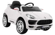 Autko Turbo-S na akumulator dla dzieci Biały + Pilot + Wolny Start + Koła EVA + Radio MP3