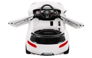 Autko Turbo-S na akumulator dla dzieci Biały + Pilot + Wolny Start + Koła EVA + Radio MP3