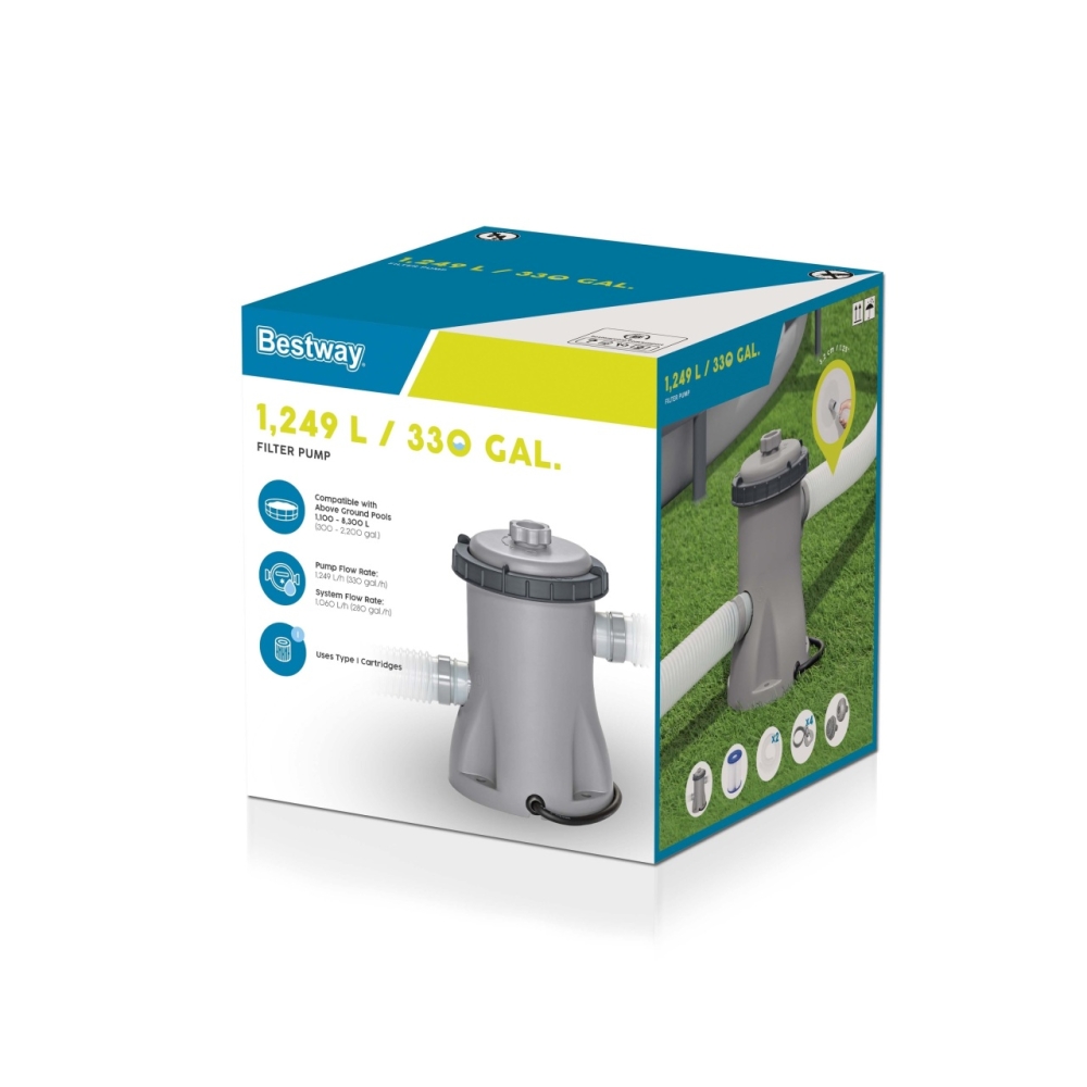 Baseino filtravimo siurblys 1249l/h BESTWAY + pakaitinis filtras I