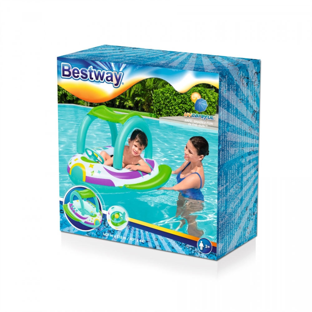 Pripučiama valtis 107cm x 112cm Bestway 34149-Žaislai, Lauko žaislai, Pripučiami ratai, žaislai, čiužiniai-e-vaikas