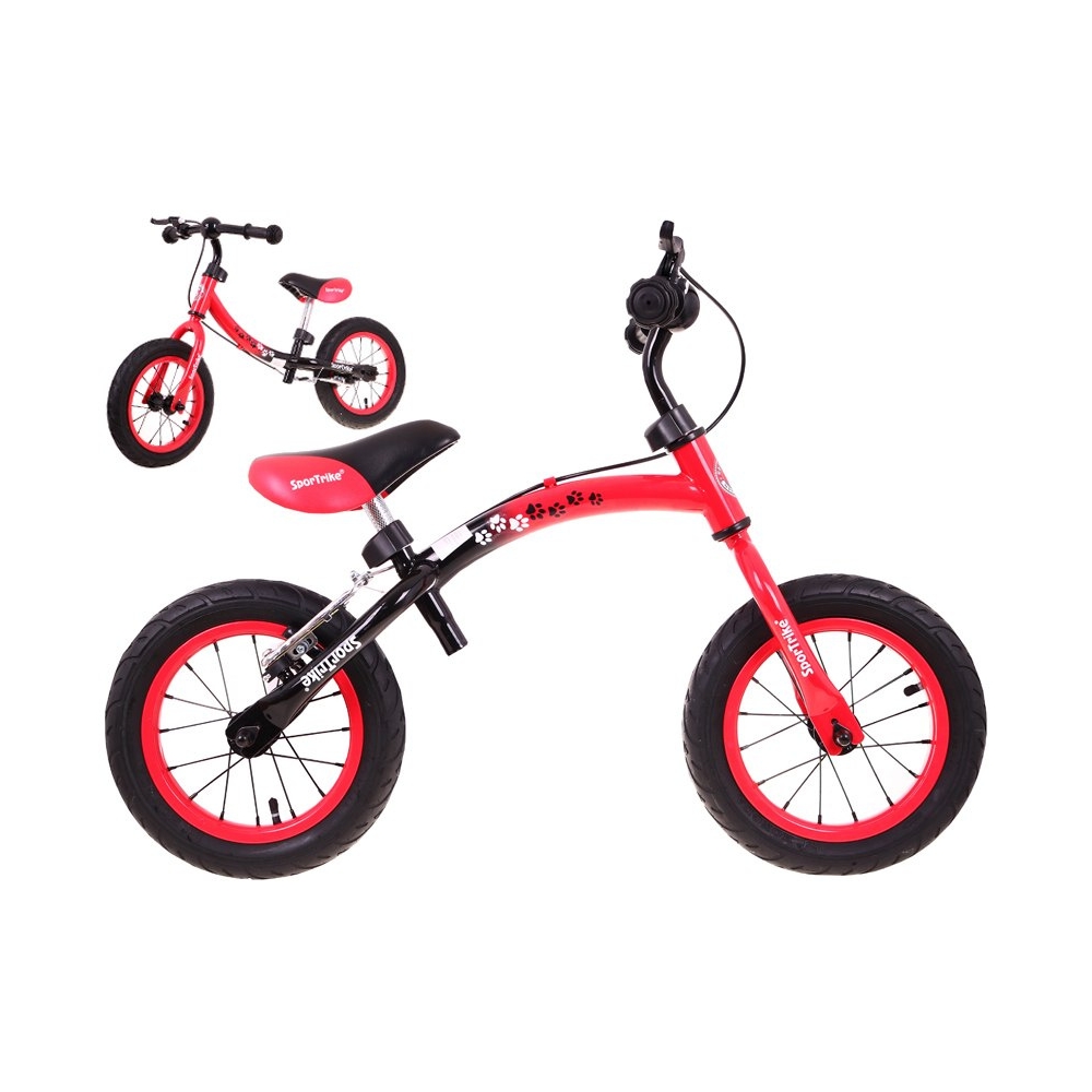 Rowerek biegowy dla dzieci Boomerang SporTrike Czerwony Nauki jazdy + Zmienny układ ramy