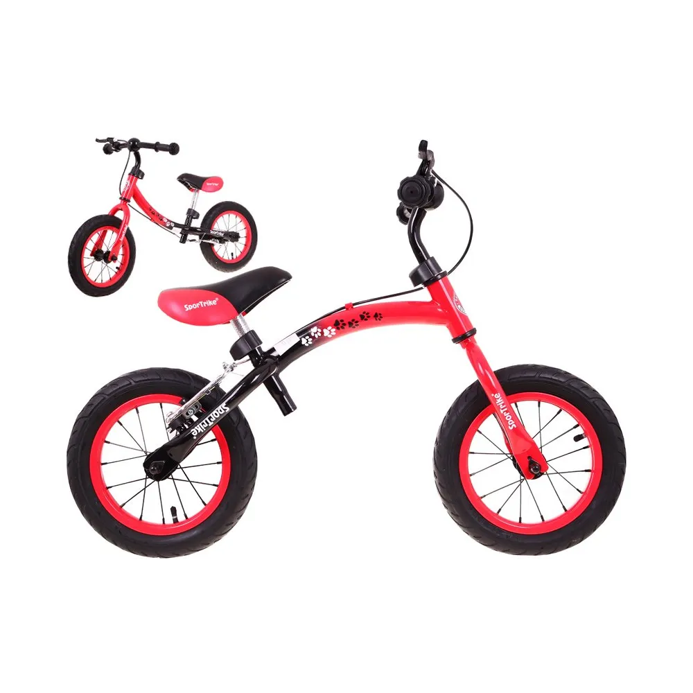 Vaikų krosinis dviratis "Boomerang SporTrike Red" Mokomasi važiuoti + Keičiamas rėmo išdėstymas-Judėjimui, Balansiniai dviratuka