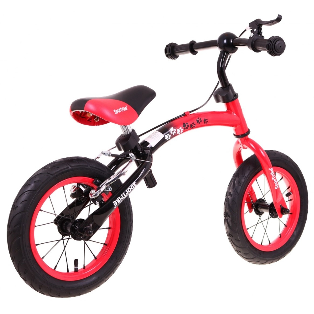 Vaikų krosinis dviratis "Boomerang SporTrike Red" Mokomasi važiuoti + Keičiamas rėmo išdėstymas-Judėjimui, Balansiniai dviratuka