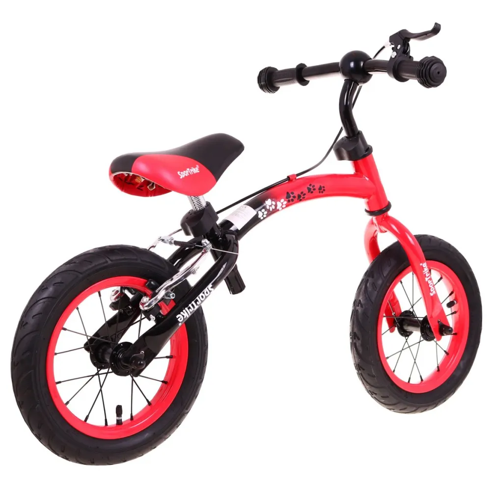 Vaikų krosinis dviratis "Boomerang SporTrike Red" Mokomasi važiuoti + Keičiamas rėmo išdėstymas-Judėjimui, Balansiniai dviratuka