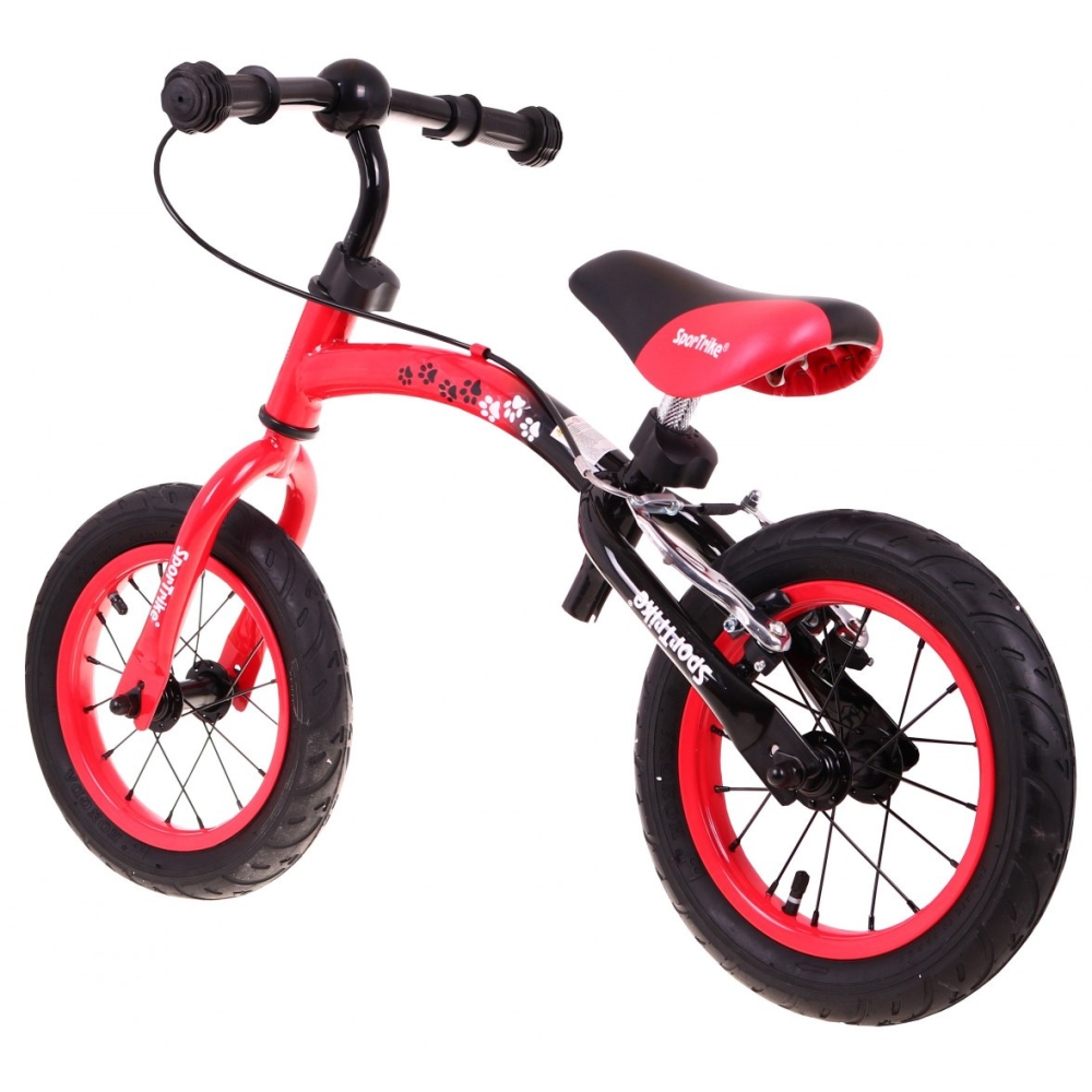 Rowerek biegowy dla dzieci Boomerang SporTrike Czerwony Nauki jazdy + Zmienny układ ramy