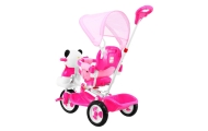 Triratis "Panda" + garsai + stogelis + barjeras + atrama kojoms + rankena + laikymo skyrius-Judėjimui, Triratukai vaikams-e-vaik